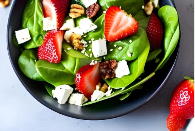 Ensalada de Espinacas y Fresas para Diabéticos