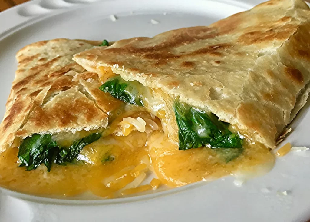 Quesadillas integrales de espinacas